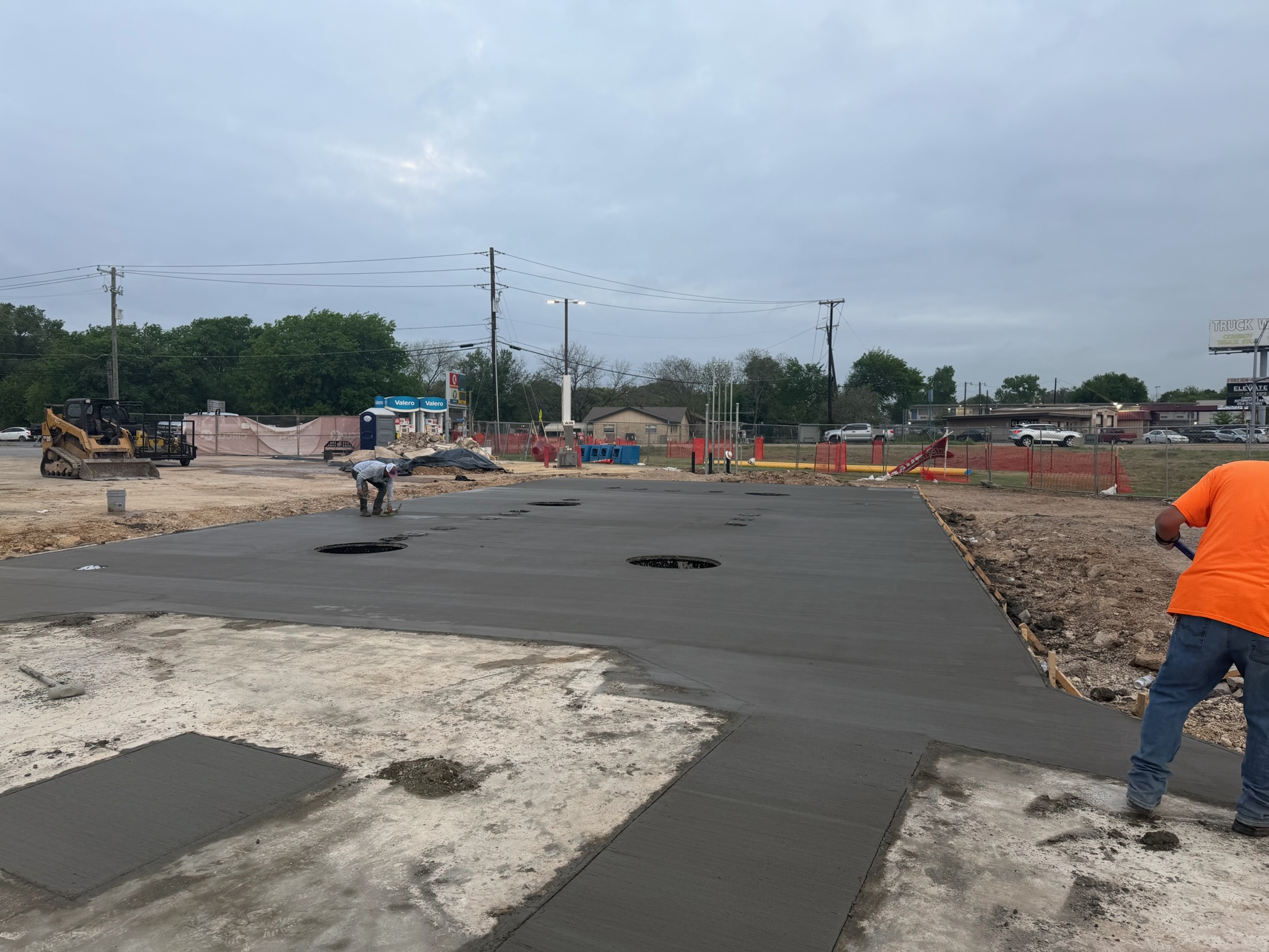 Commercial concrete walkway and fuel station flatwork near Waco, TX