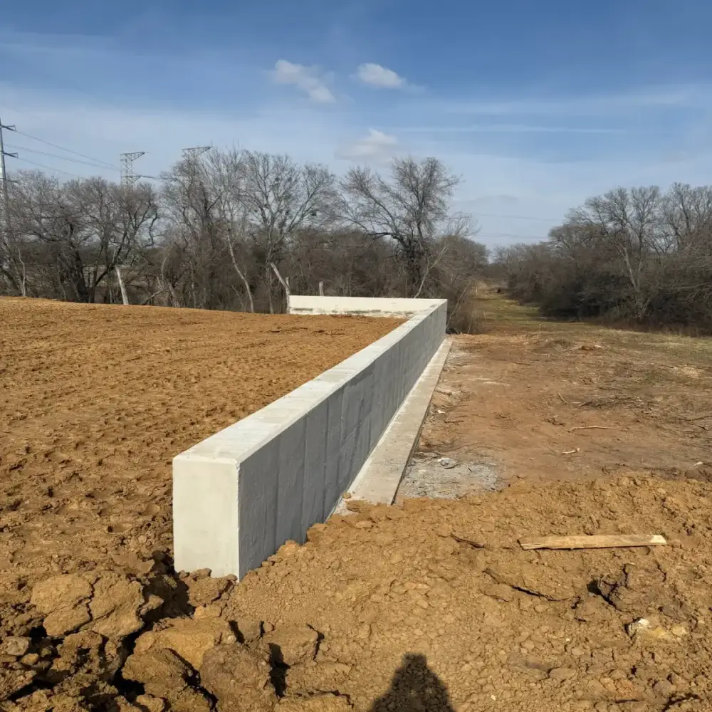 Foundation Repair in Waco, TX photo 4: Retaining Wall Concrete Work in Central Texas